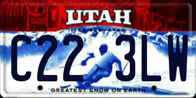 UT license plate C223LW