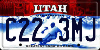 UT license plate C223MJ