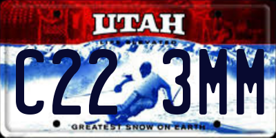 UT license plate C223MM