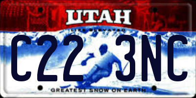UT license plate C223NC