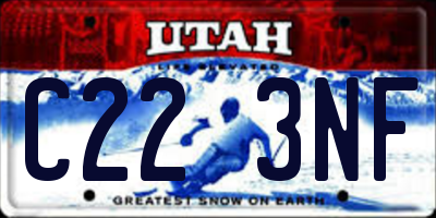 UT license plate C223NF