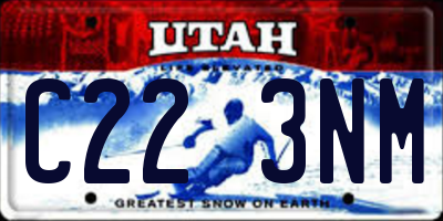 UT license plate C223NM