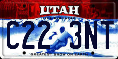 UT license plate C223NT