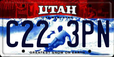 UT license plate C223PN