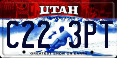 UT license plate C223PT
