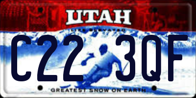 UT license plate C223QF