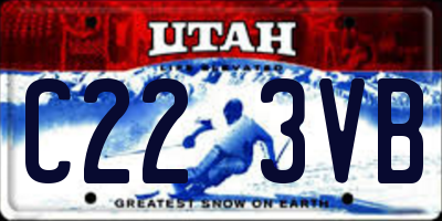 UT license plate C223VB