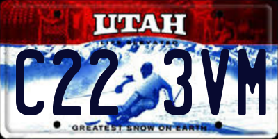 UT license plate C223VM