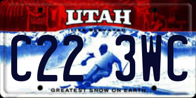 UT license plate C223WC