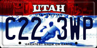 UT license plate C223WP