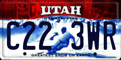 UT license plate C223WR