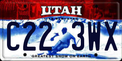 UT license plate C223WX