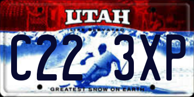 UT license plate C223XP