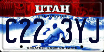 UT license plate C223YJ