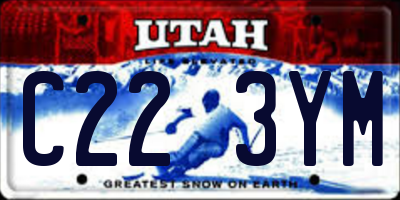 UT license plate C223YM