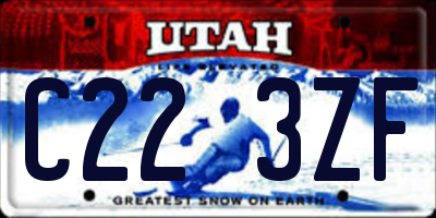 UT license plate C223ZF