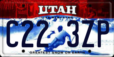 UT license plate C223ZP