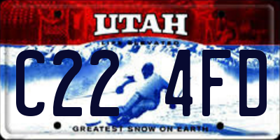 UT license plate C224FD