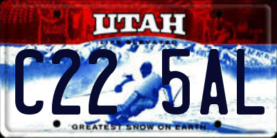 UT license plate C225AL