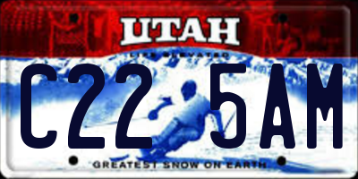 UT license plate C225AM