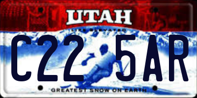 UT license plate C225AR