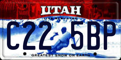 UT license plate C225BP