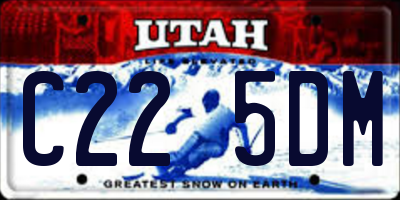 UT license plate C225DM