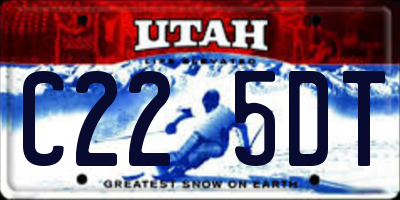 UT license plate C225DT