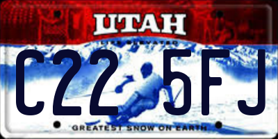 UT license plate C225FJ