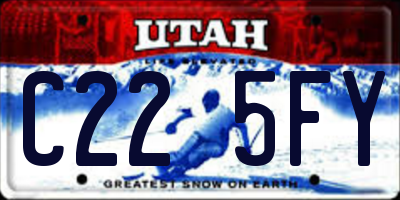 UT license plate C225FY