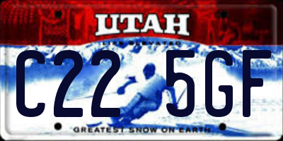 UT license plate C225GF