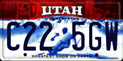 UT license plate C225GW