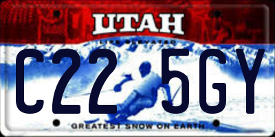 UT license plate C225GY