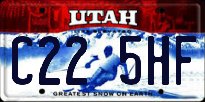 UT license plate C225HF
