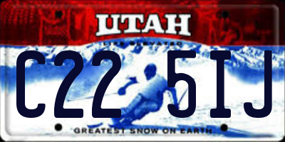 UT license plate C225IJ