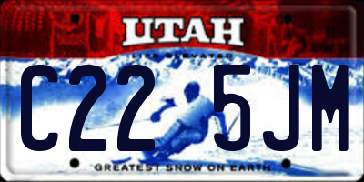 UT license plate C225JM