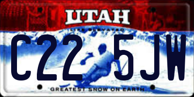 UT license plate C225JW