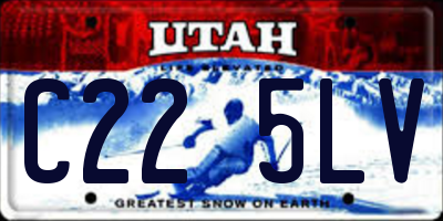 UT license plate C225LV