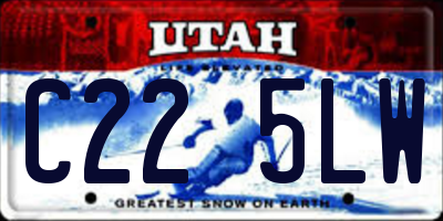 UT license plate C225LW