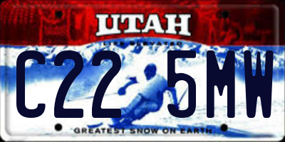 UT license plate C225MW