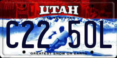 UT license plate C225OL