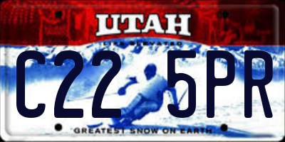 UT license plate C225PR