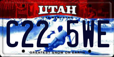UT license plate C225WE
