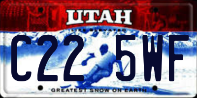 UT license plate C225WF