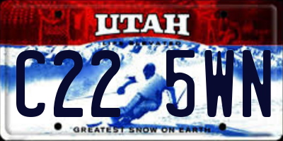 UT license plate C225WN