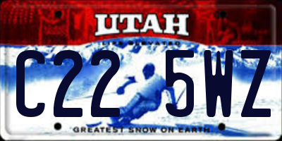 UT license plate C225WZ