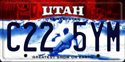 UT license plate C225YM