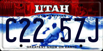 UT license plate C225ZJ