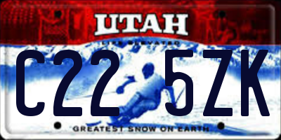 UT license plate C225ZK