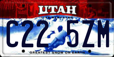 UT license plate C225ZM